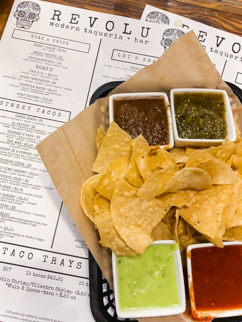 Chips and salsa at Revolu Taqueria, one of most fun places to eat in Phoenix