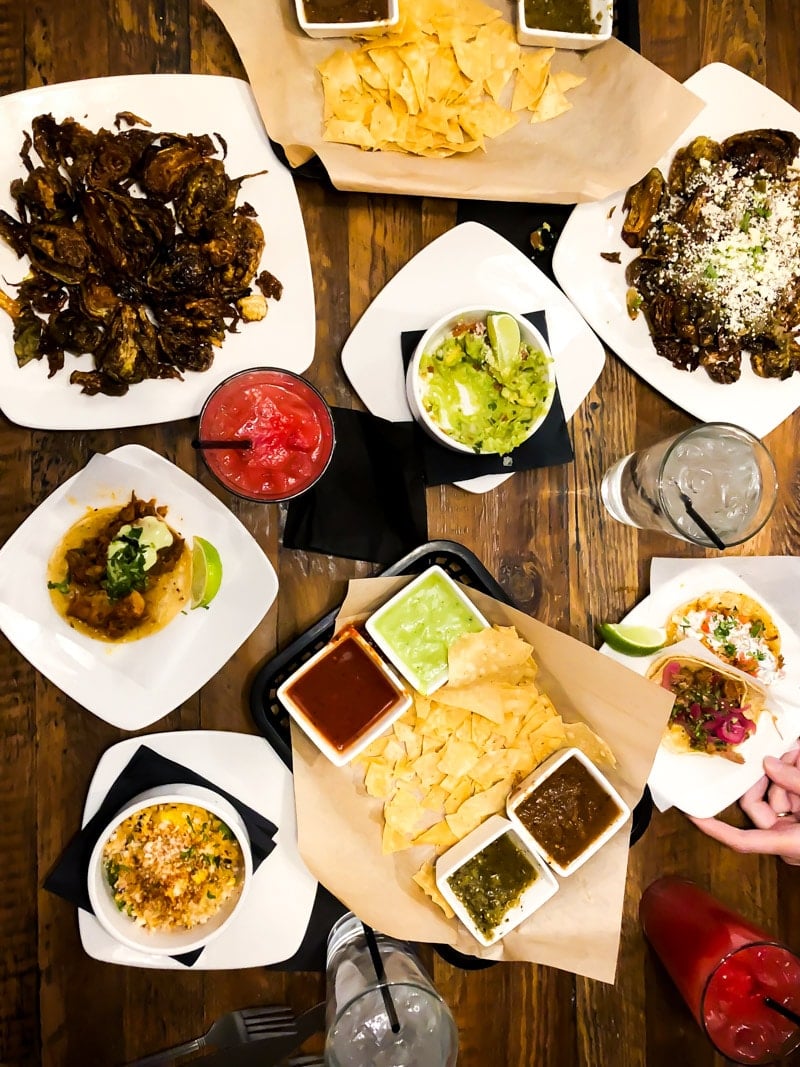 A top down shot of food at one of the best places to eat in Phoenix