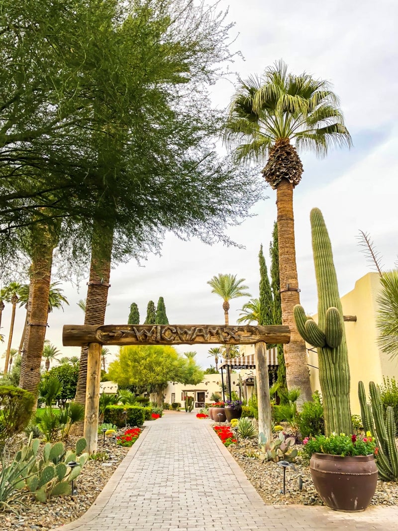 Entrance sign at The Wigwam, one of the best Phoenix family resorts