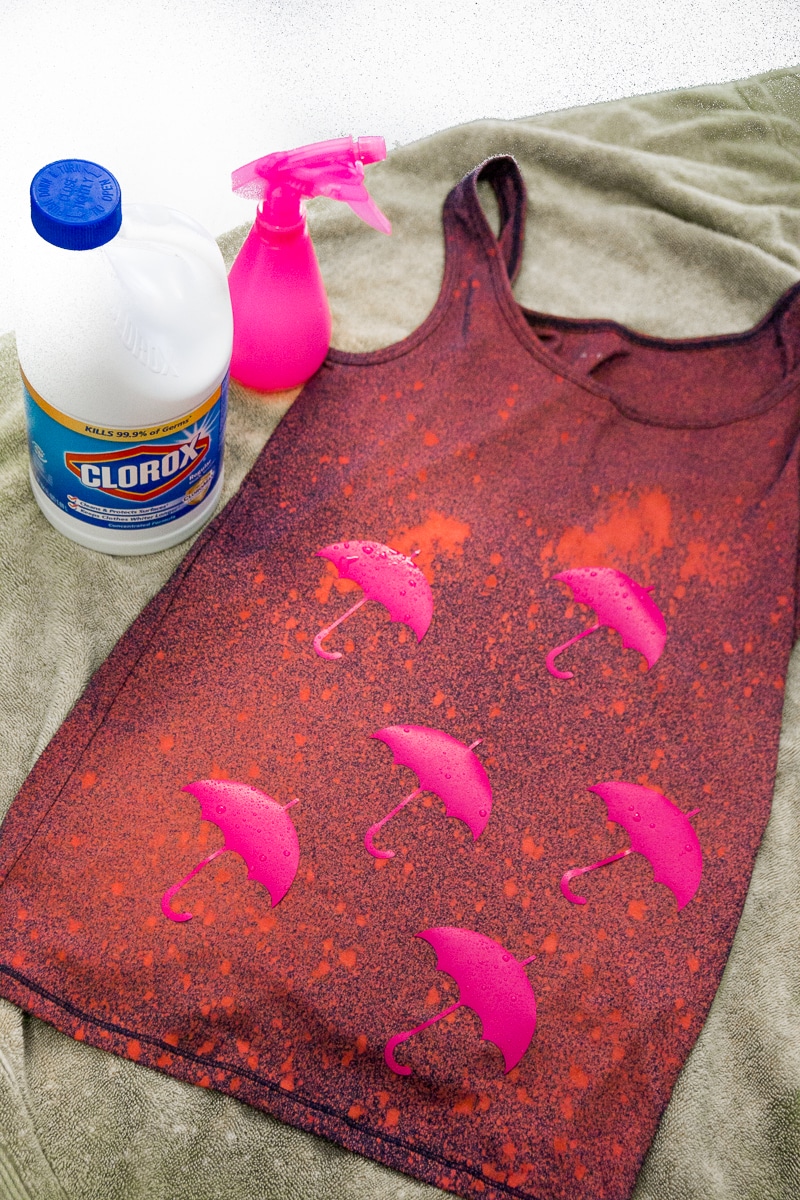 Showing how to make DIY bleached shirts
