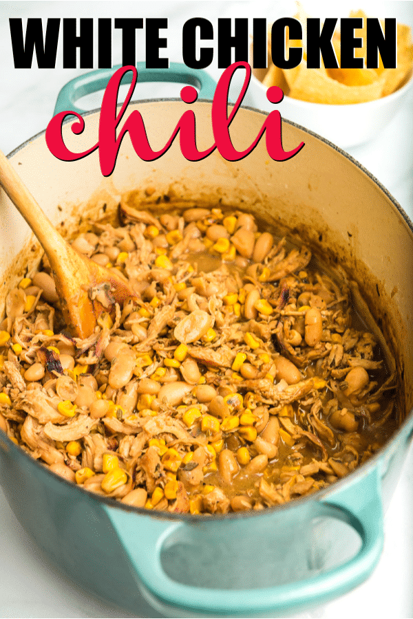 The best stove top white chicken chili recipe ever! It's creamy, easy to make, and absolutely delicious. Perfect for a chili cookoff or a game day meal!