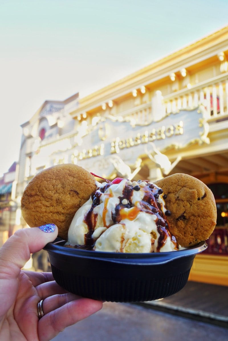 Chocolate chip cookie chunk sundae at Disneyland