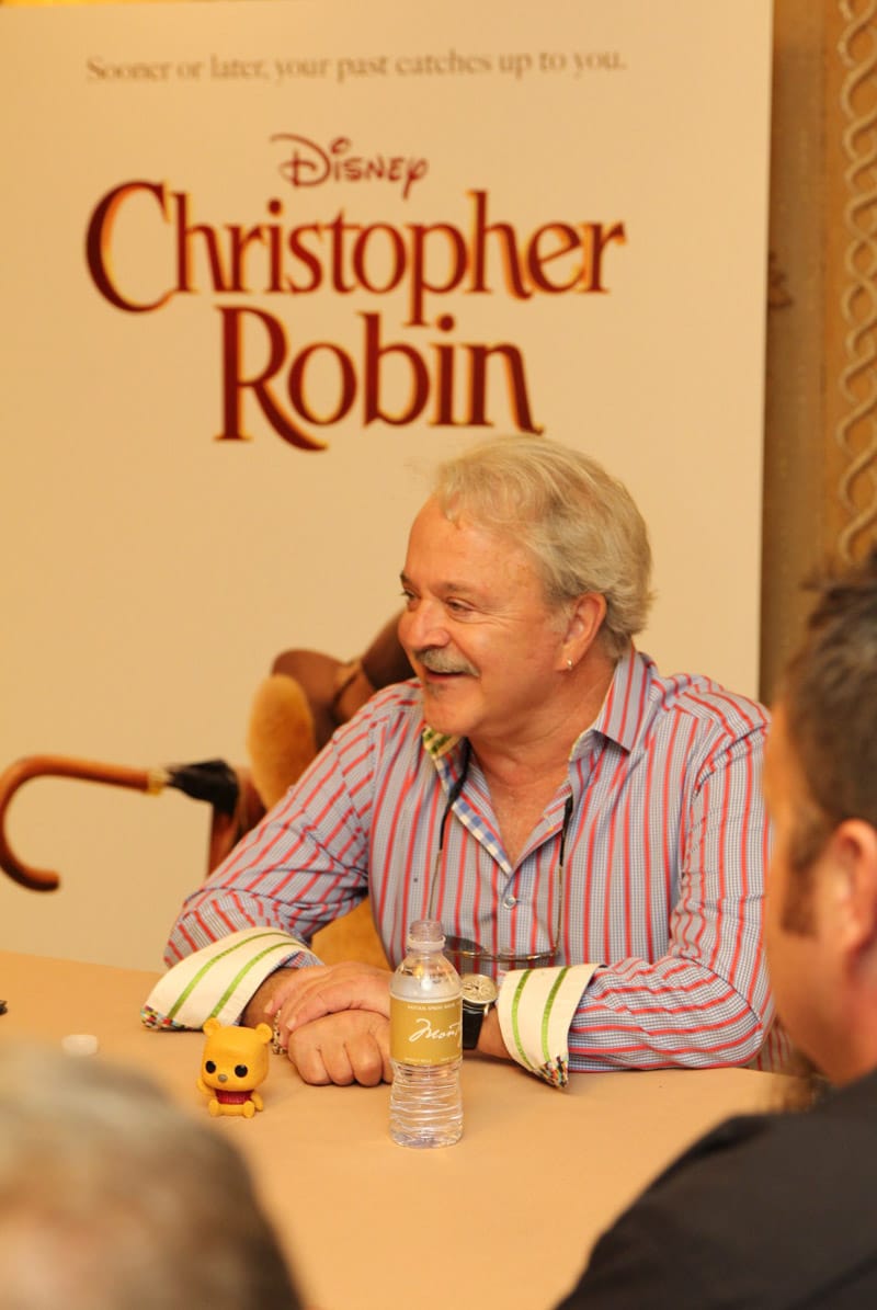 Jim Cummings laughing at something during a Christopher Robin interview
