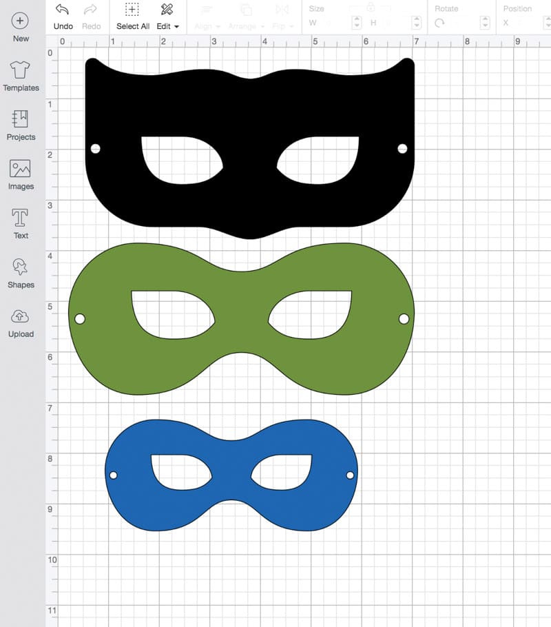 DIY superhero masks in the Cricut Design Space software