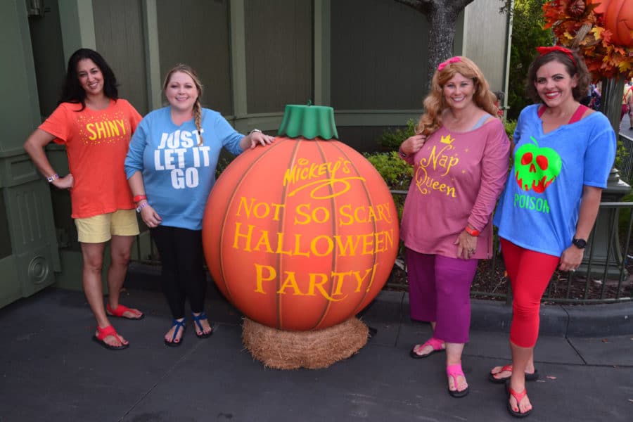 Costumes and the great pumpkin at Mickey's Not So Scary Halloween Party