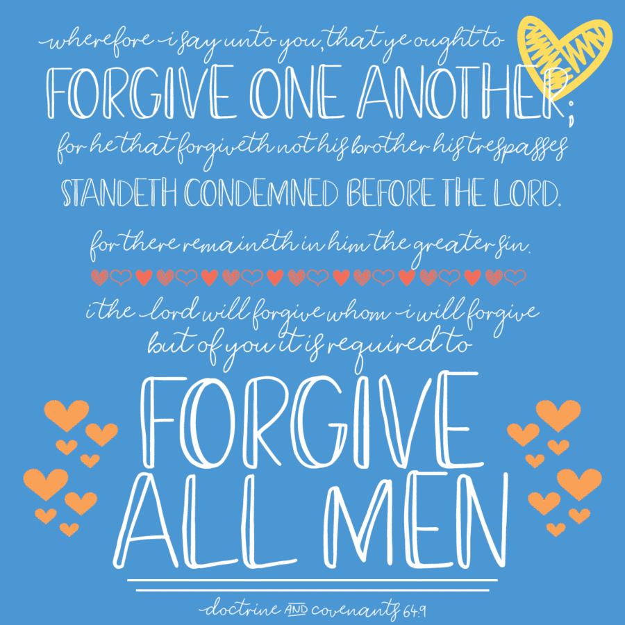 Free printable forgiveness handouts perfect for Relief Society meetings, young women lessons, or a lesson on forgiveness.