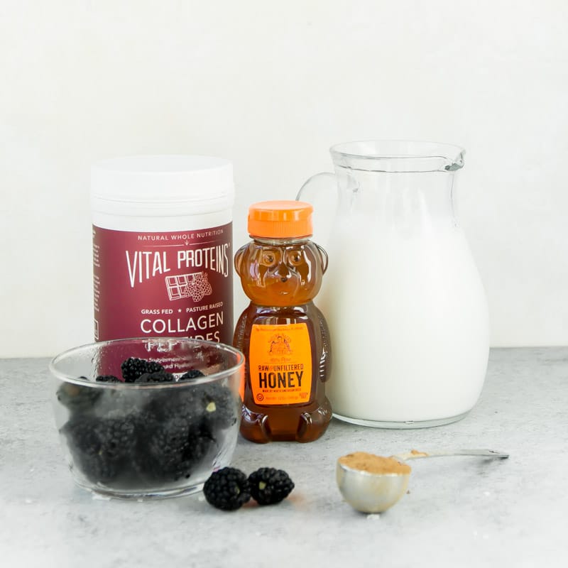 Ingredients for one of the best healthy smoothie recipes - a black chocolate smoothie