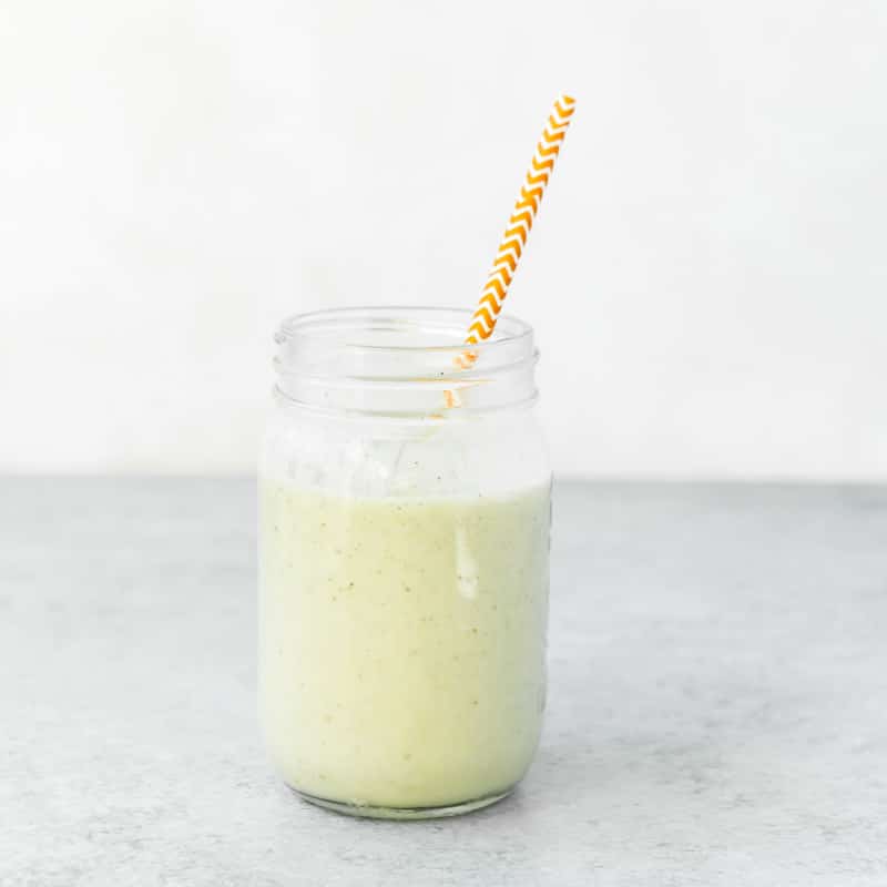 A mason jar filled with one of the best healthy smoothie recipes