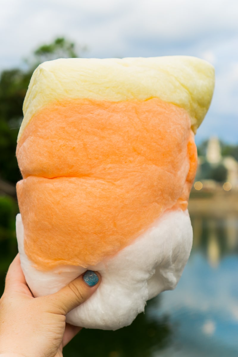 Candy corn cotton candy at Mickey's Not So Scary Halloween Party