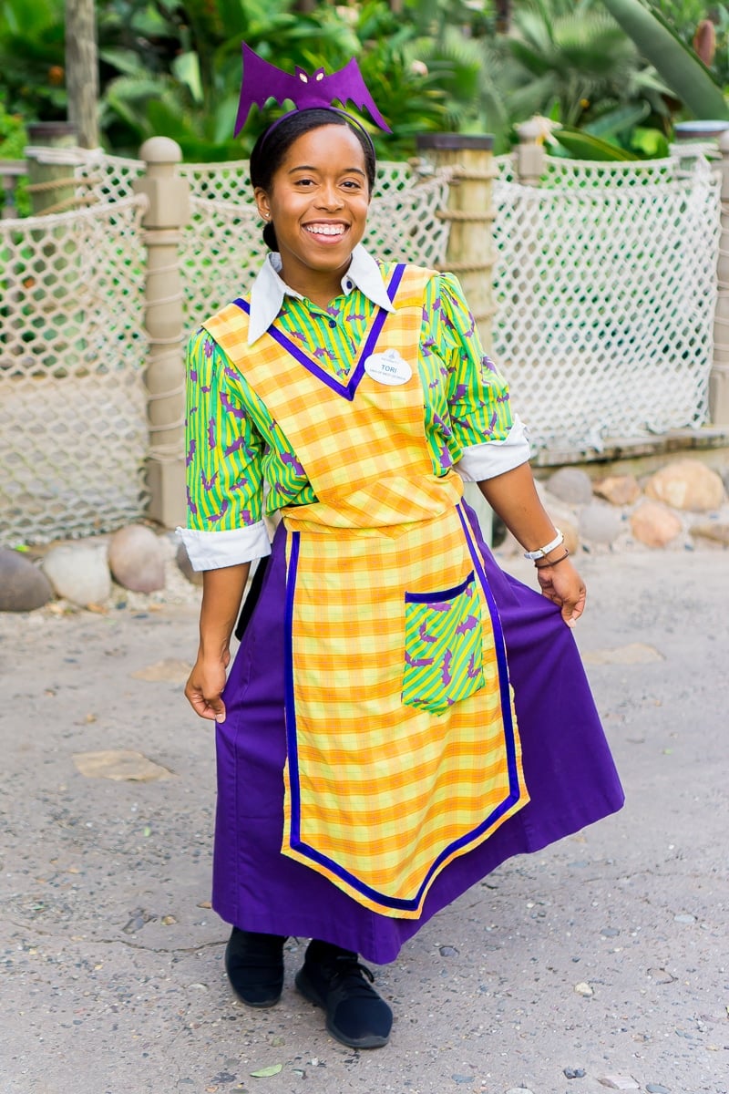 Cast member posing at Mickey's Not So Scary Halloween Party