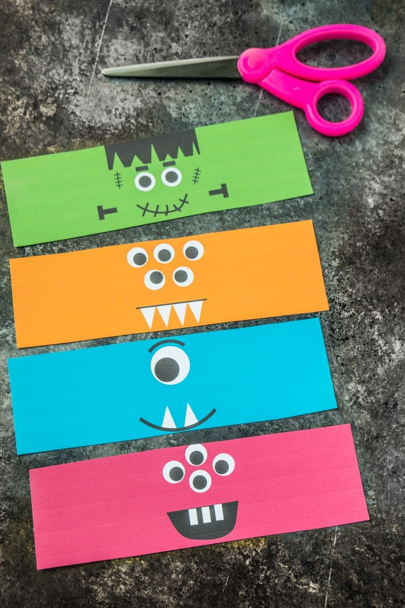 Cut out printable monster milk bottle labels