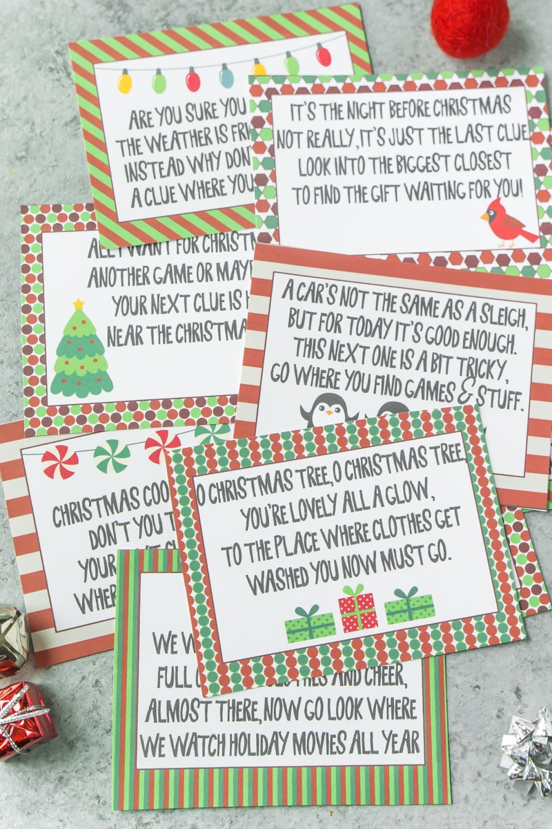 Printable Christmas Scavenger Hunt Clues