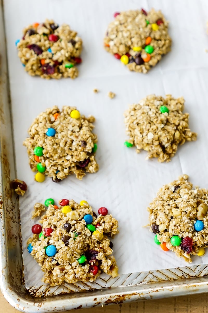 Easy breakfast cookies on a baking sheet