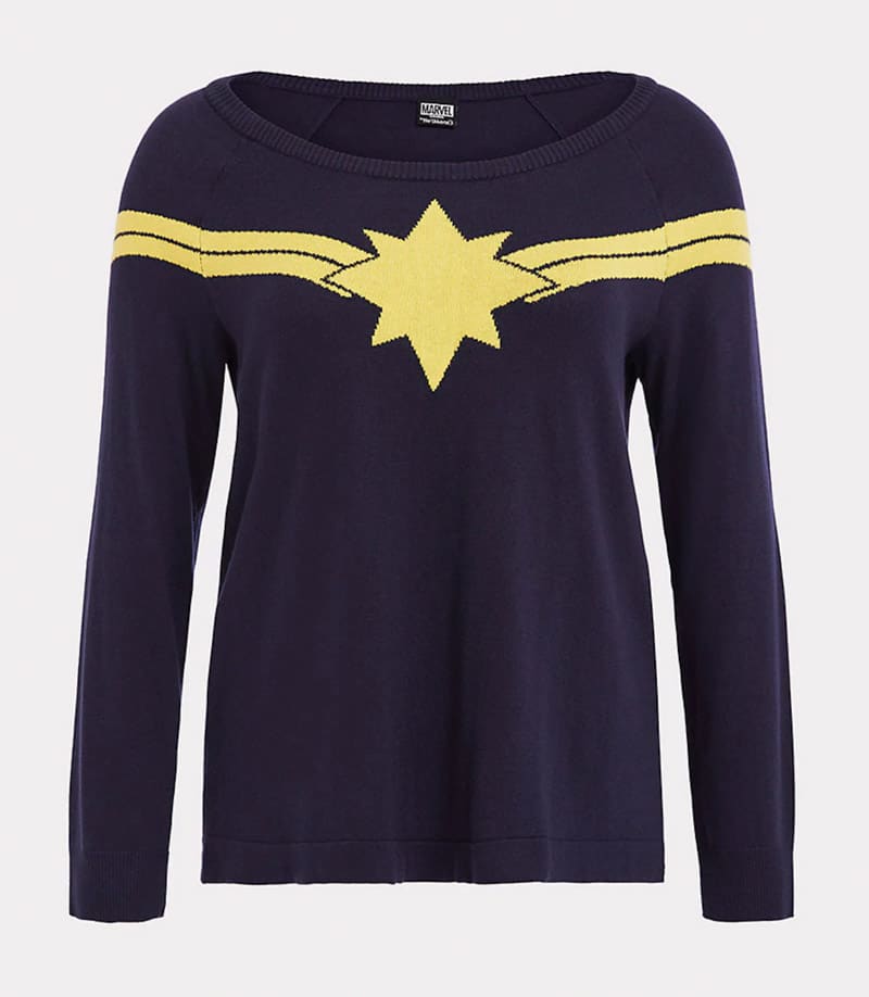 A Captain Marvel shirt that's more of a sweater