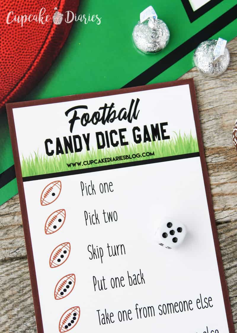 Football candy dice game printable 