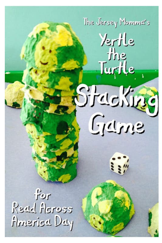 A Yertle the Turtle stacking game for Dr. Seuss Day