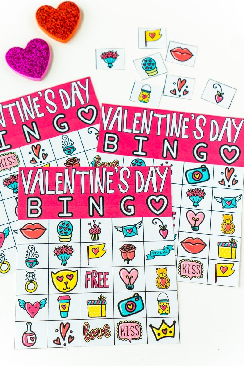 Free Printable Valentines Bingo Game  40 Cards   - 77