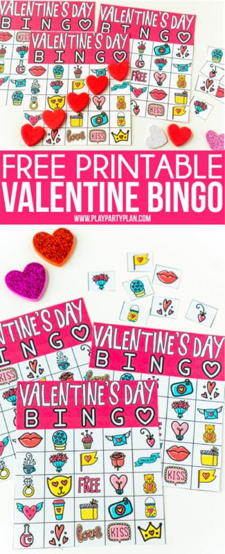 These Valentine's Day bingo cards are perfect for kids, for adults, for couples, for seniors, or for school parties! Simply download, print, and play a game everyone will love!