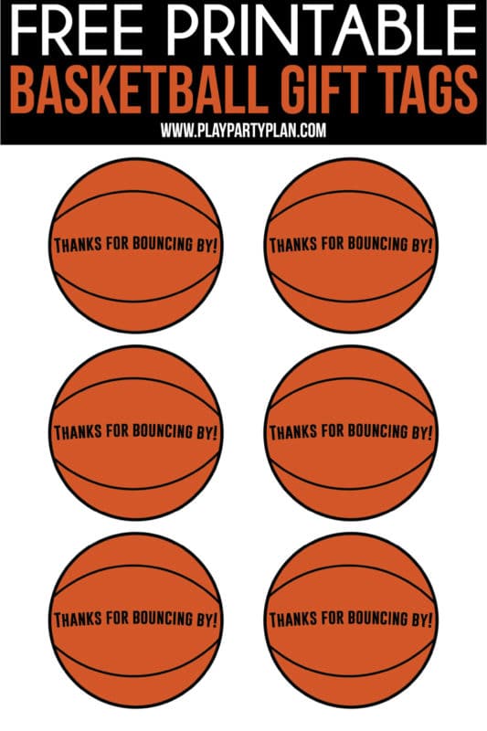 Free printable basketball party favors that aren't just for kids! DIY these cute bags yourself for the perfect sport theme favors! Fun ideas for the basketball tournament!