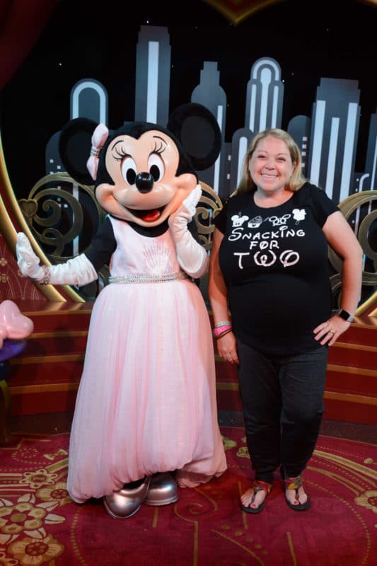 Minnie character greeting during Disney After Hours