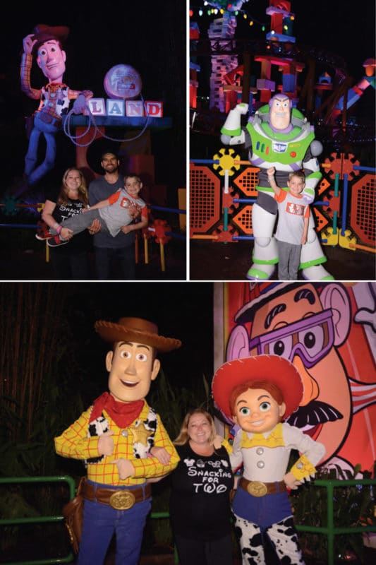 Character greetings in Toy Story Land during Disney After Hours