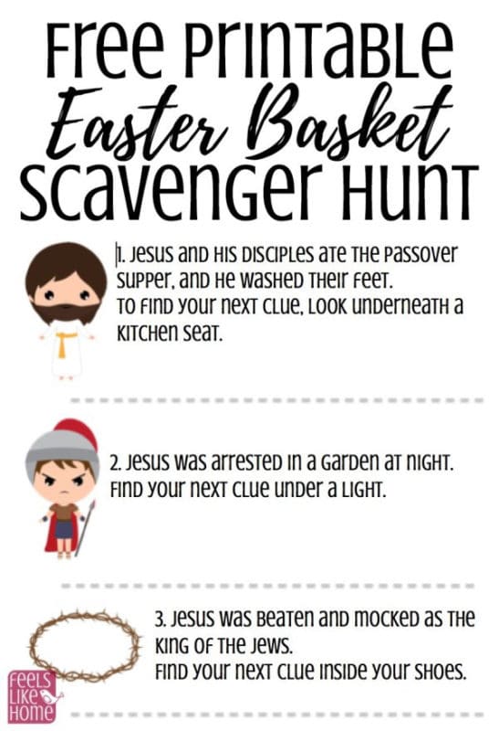 Religious Easter activities for kids like a Christ scavenger hunt