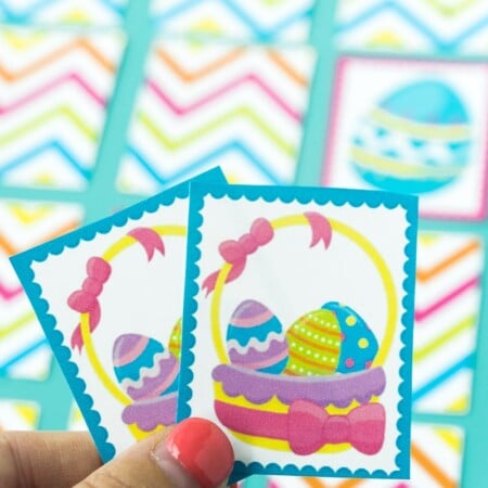 A match being held above an Easter memory game