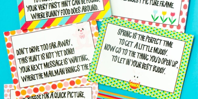 Printable Easter scavenger hunt clues