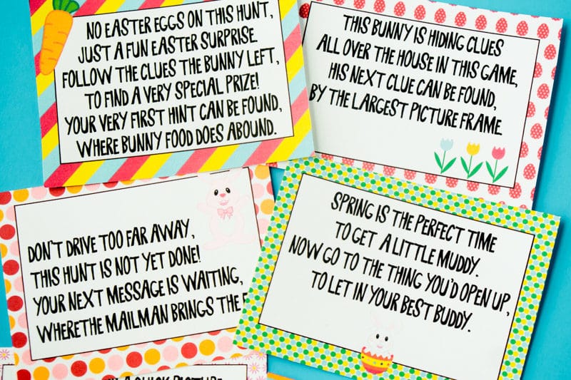 Easter scavenger hunt clues