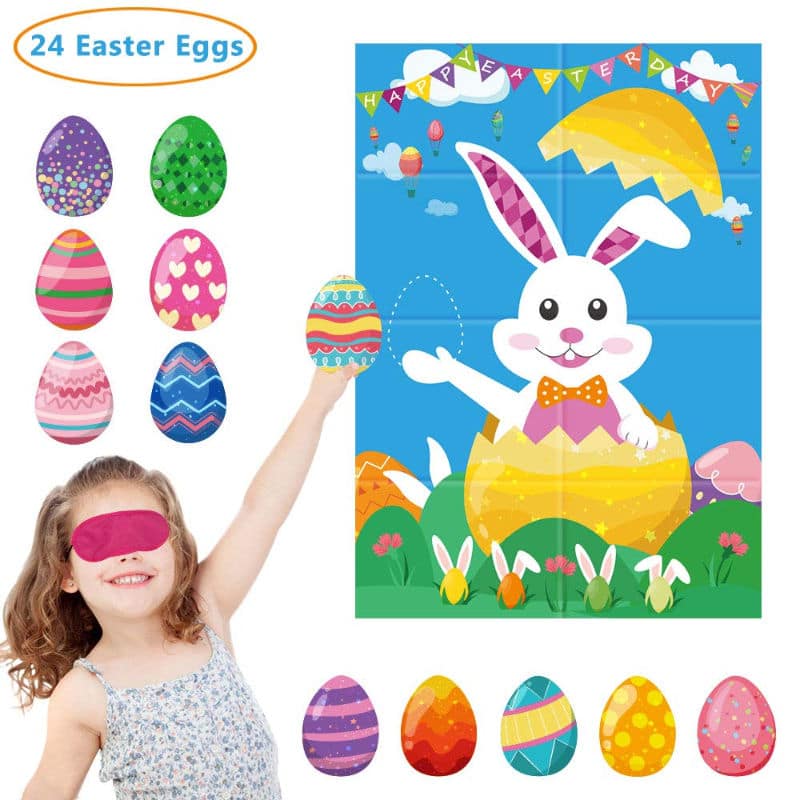 Easter activities like pin the egg on the bunny