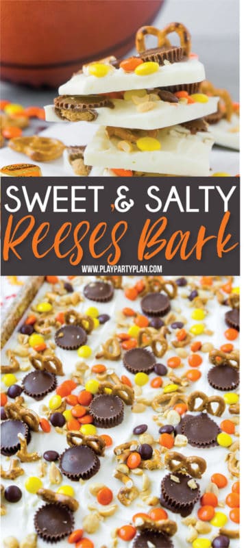 This Reese’s chocolate basketball bark uses both Reese’s peanut butter cups and Reese’s Pieces in one of the yummiest dessert recipes ever! And best of all - it’s homemade and a delicious way to use your favorite candy!