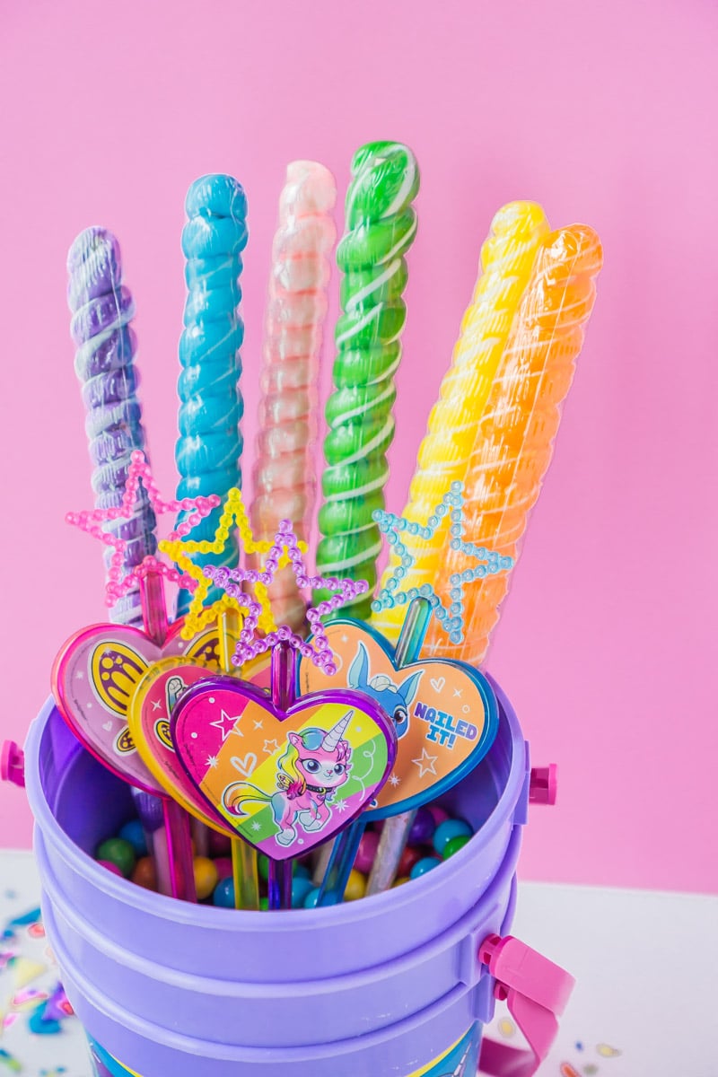 rainbow butterfly unicorn kitty lollipops and wands