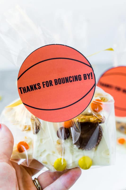 Basketball party favors with free printable tags