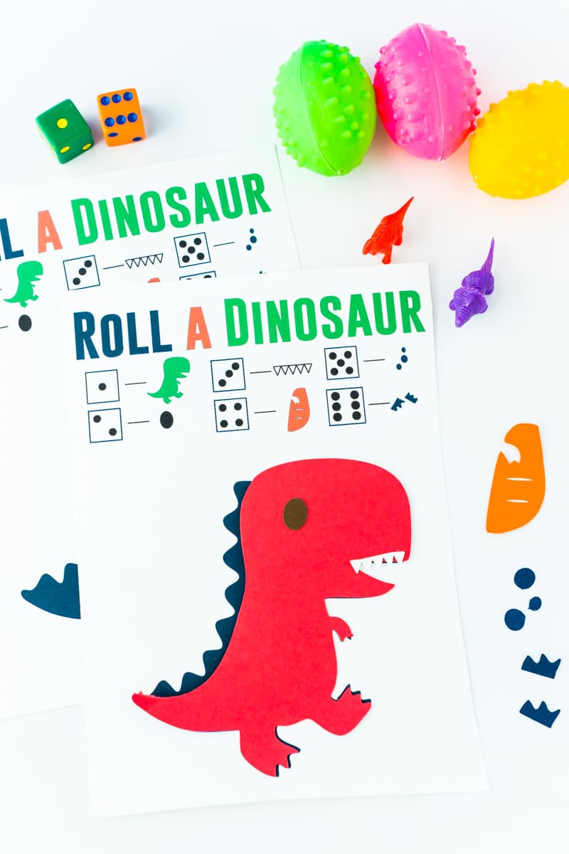 Free Printable Roll the Dinosaur Game - Play Party Plan