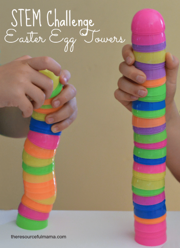 Stacking eggs makes one of the most fun Easter activities for kids