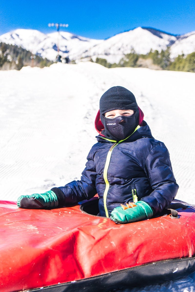 Sitting in a tube at Ruidoso Winter Park