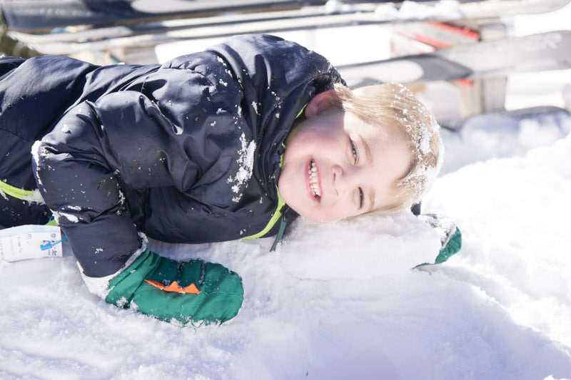 Kid playing in the snow at Ski Apache Ruidoso