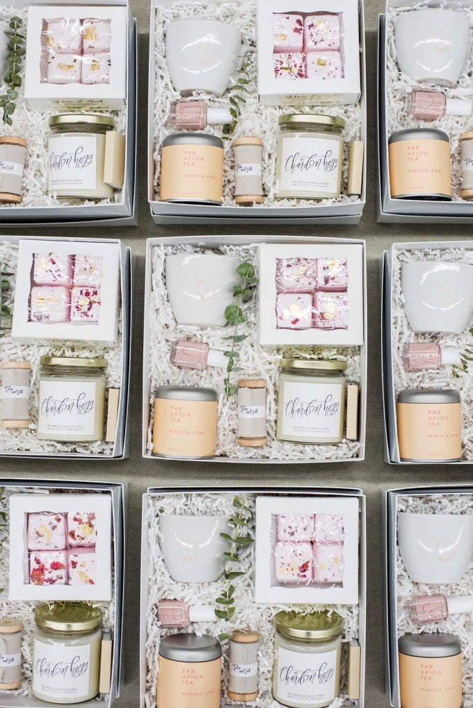 Spa bridesmaid gift boxes