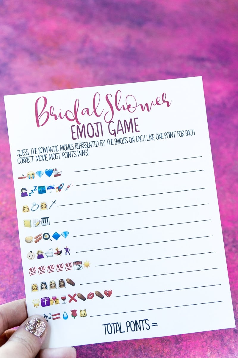 Free Printable Bridal Shower Name The Emoji Game