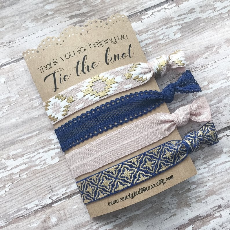 Hair ties make great cheap bridesmaid gifts