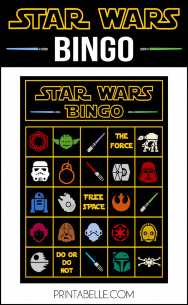 Printable Star Wars Day bingo