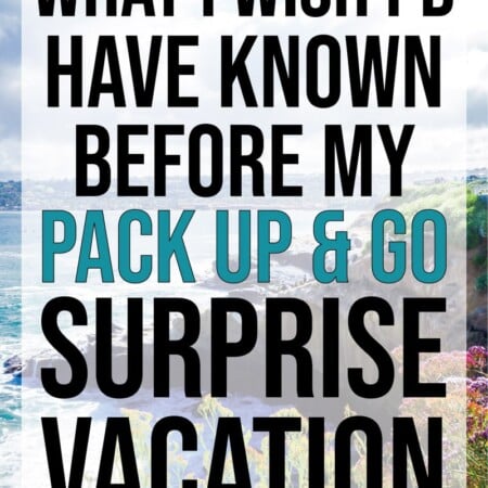 Looking for fun surprise vacation ideas for husband, boyfriend, or even a trip with your kids? Find out how the Pack Up and Go travel agency can plan an entire surprise vacation for you! They’ll set you up with great destinations, ideas to do there, and book things for you! All you have to do is open the envelope to reveal where you’re going! Check out these posts for an unbiased review of the experience!