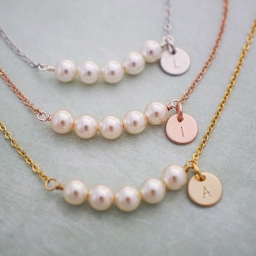 Initial necklaces and other personalized bridesmaid gifts