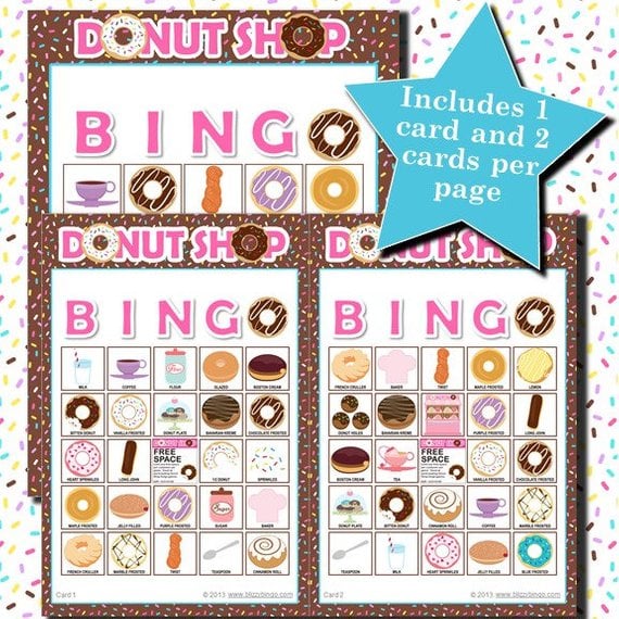 Donut party bingo game