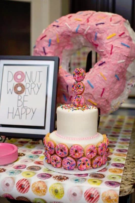 Donut cake for a donut party