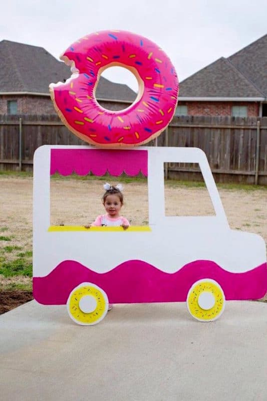 DIY donut party photo booth