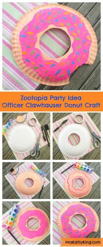 Donut party craft idea from a paper plate