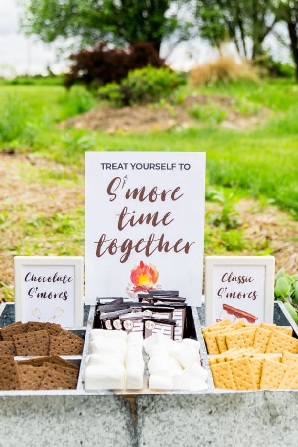 DIY S'mores Bar Ideas + Printable S'mores Bar Sign - Play Party Plan