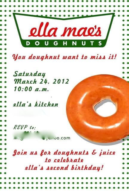 Krispy Kreme donut party invitation