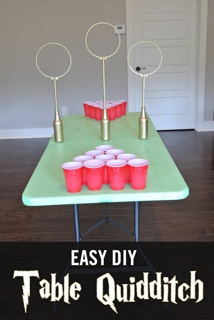 DIY table quidditch and other Harry Potter party games